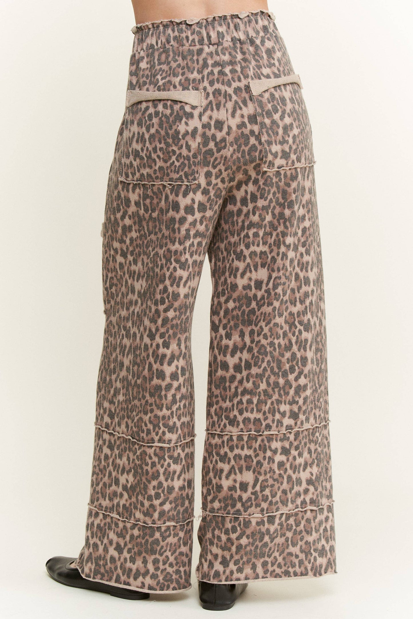Mineral Washed Leopard Wide Leg Pants