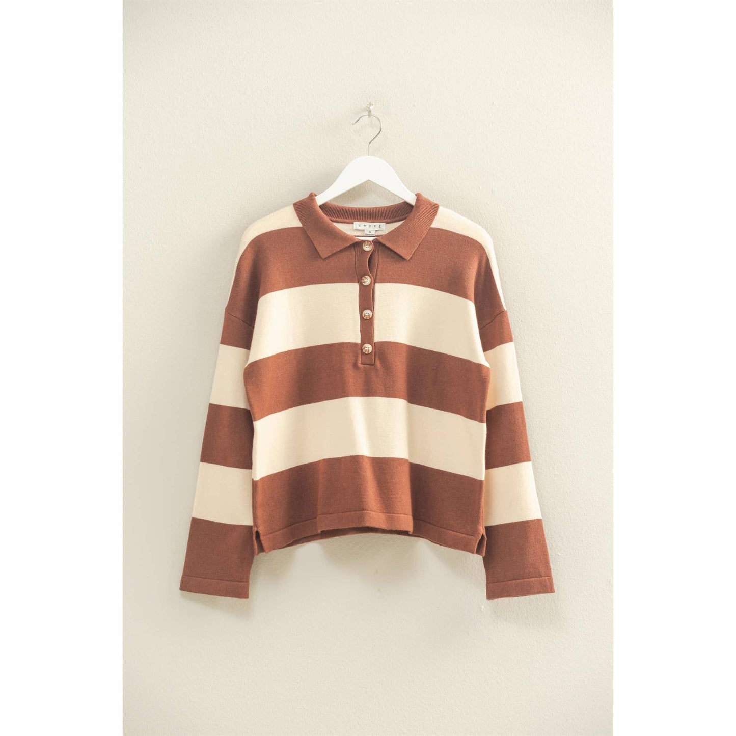 Amy Striped Polo Sweater