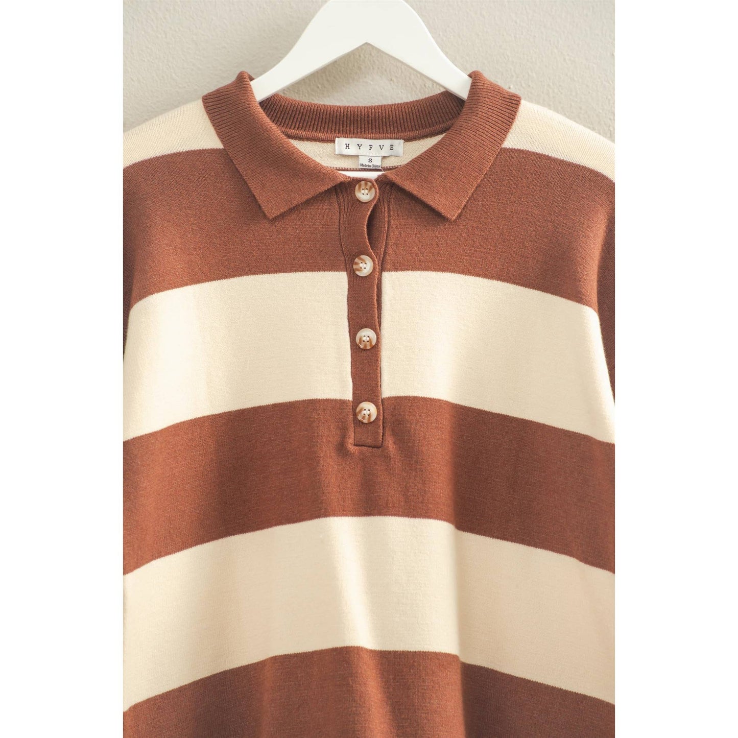Amy Striped Polo Sweater