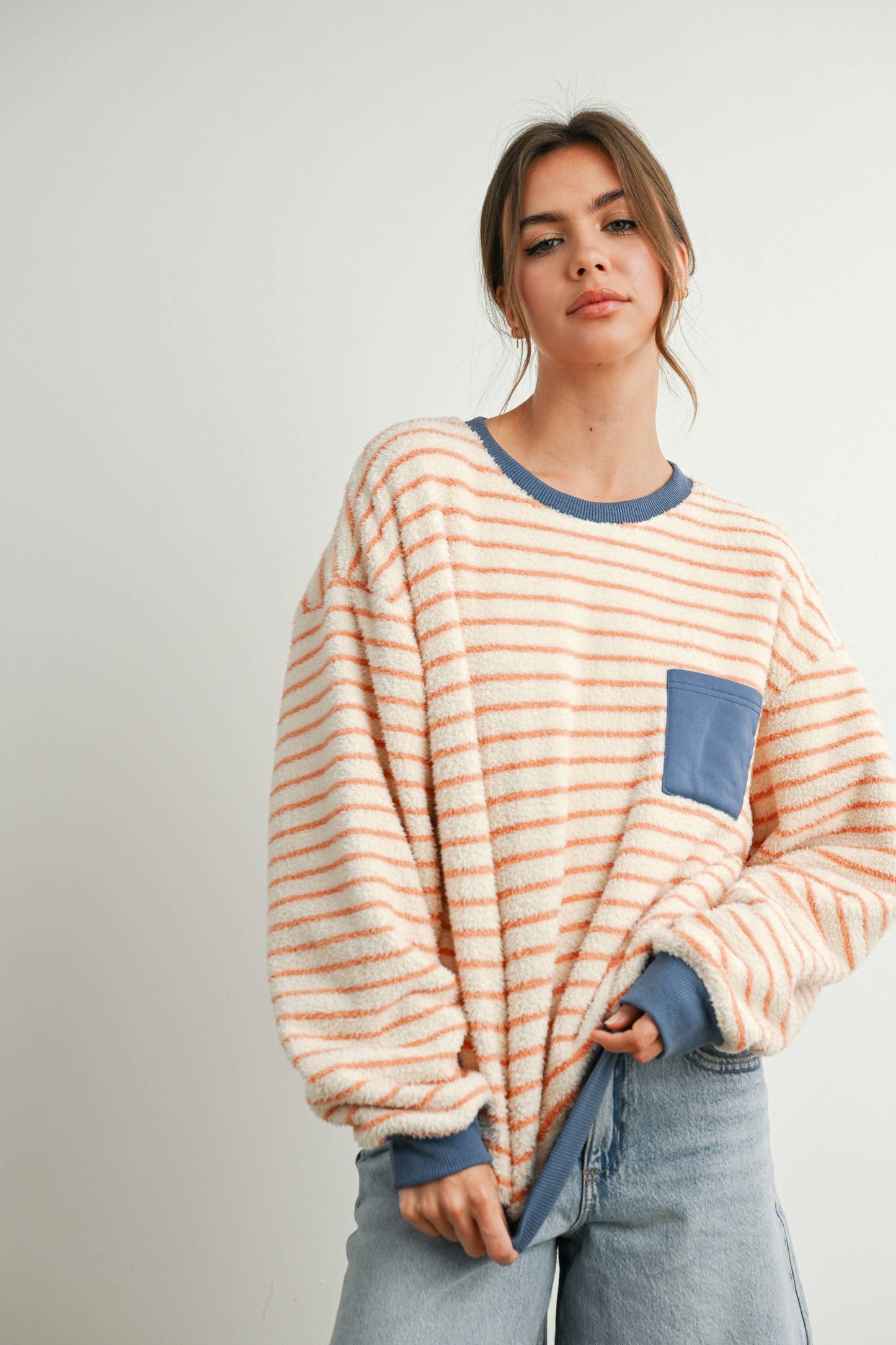 Doni Striped Oversized Crewneck Pullover