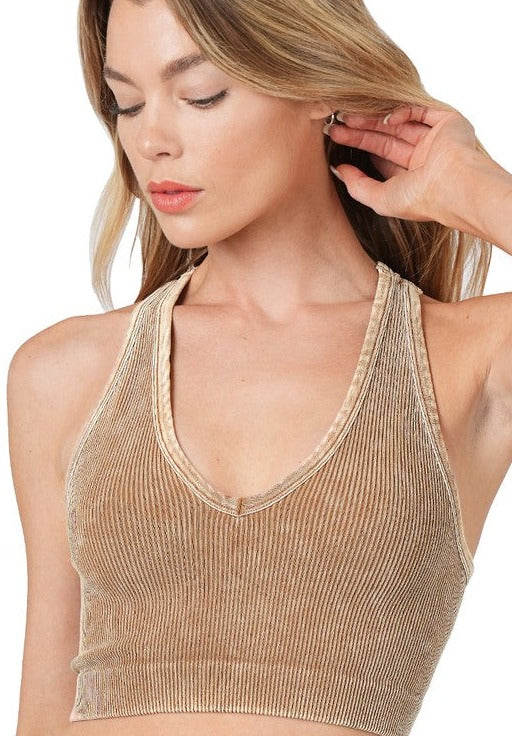 Washed Ribbed Crop Tank - Milly's Boutique