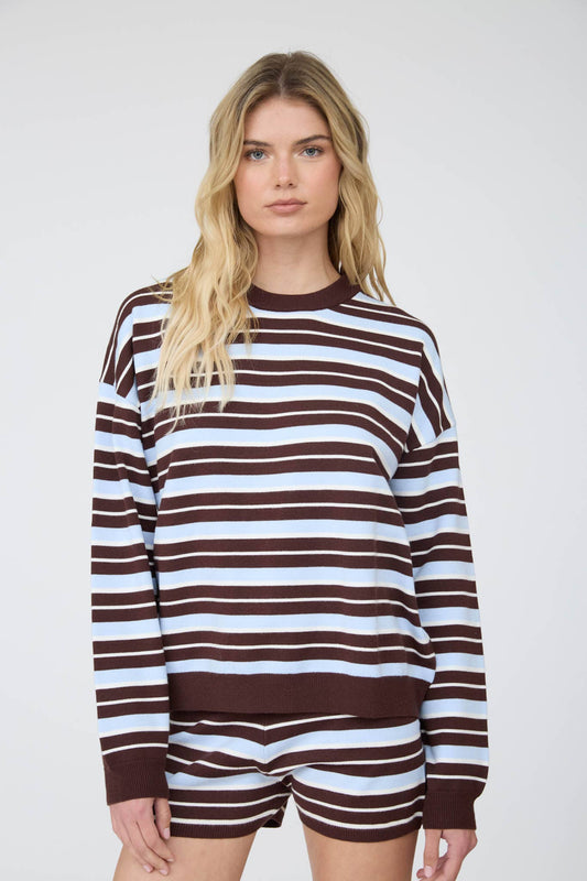 Haddy Striped Boxy Crew Sweater