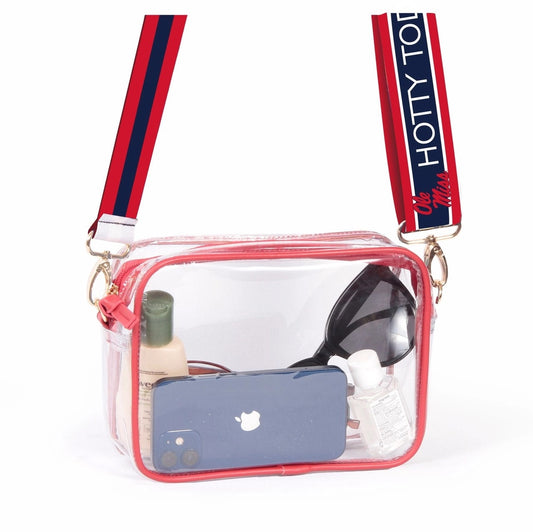 Bridget Clear Purse with Strap - OLE MISS - Milly's Boutique