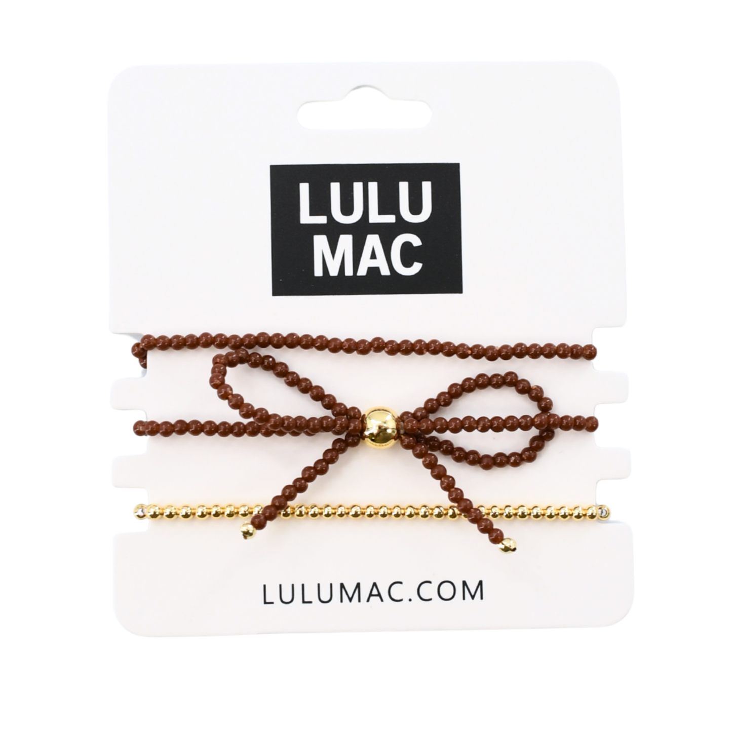 LULU Bow Bracelet Stack BROWN