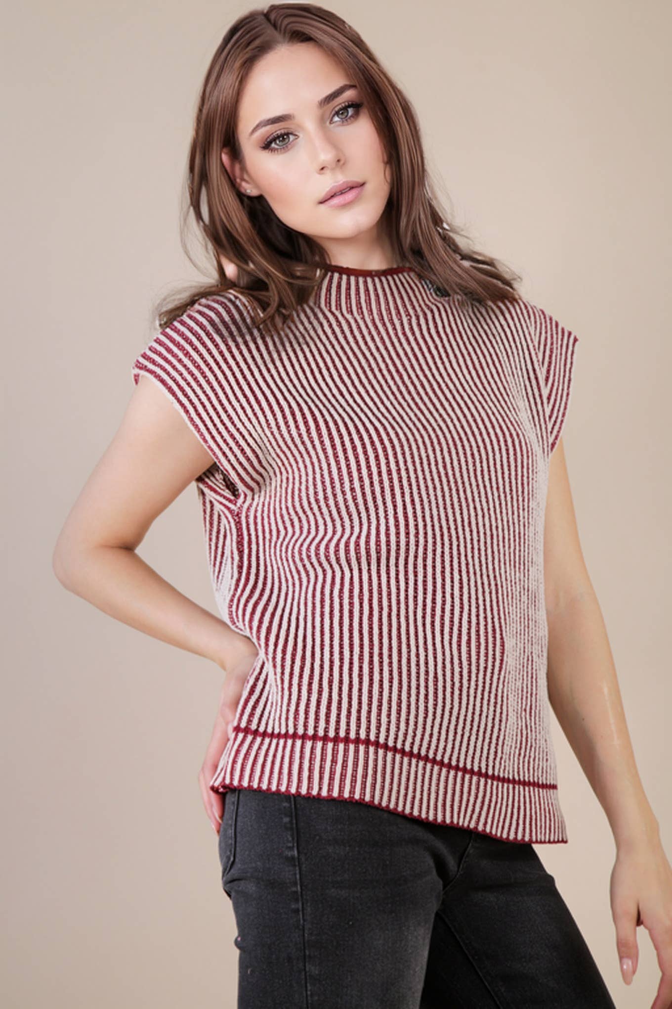 Lyn Two Tone Sweater Vest