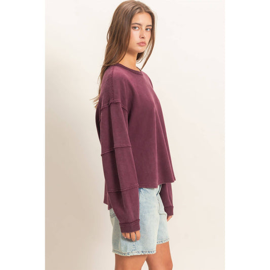 Mineral Washed Oversized Crew Neck
