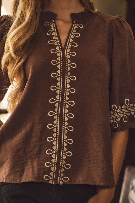 Julie V-neck Peplum Top