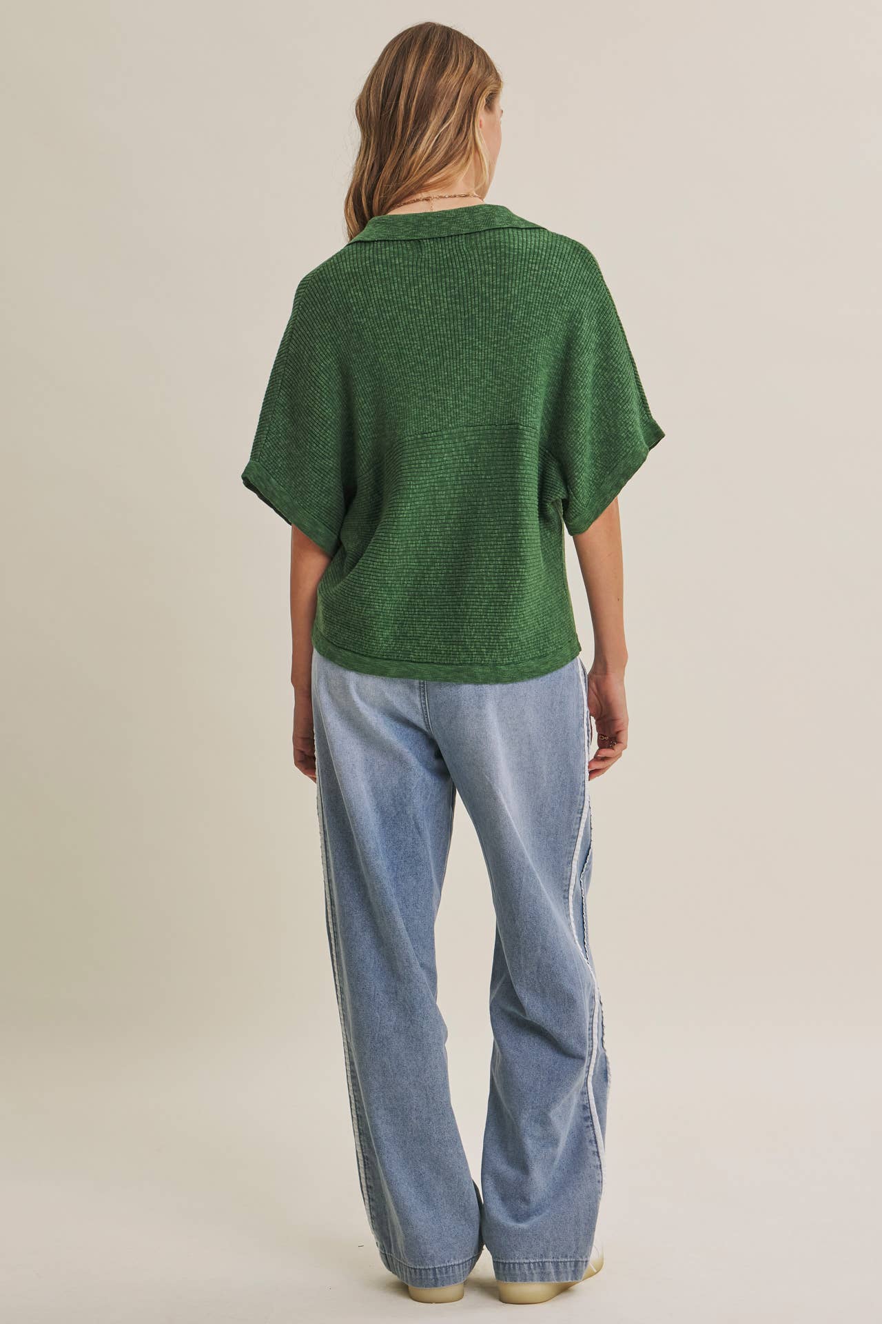 Claire Relaxed Slub Rib Dolman Sweater