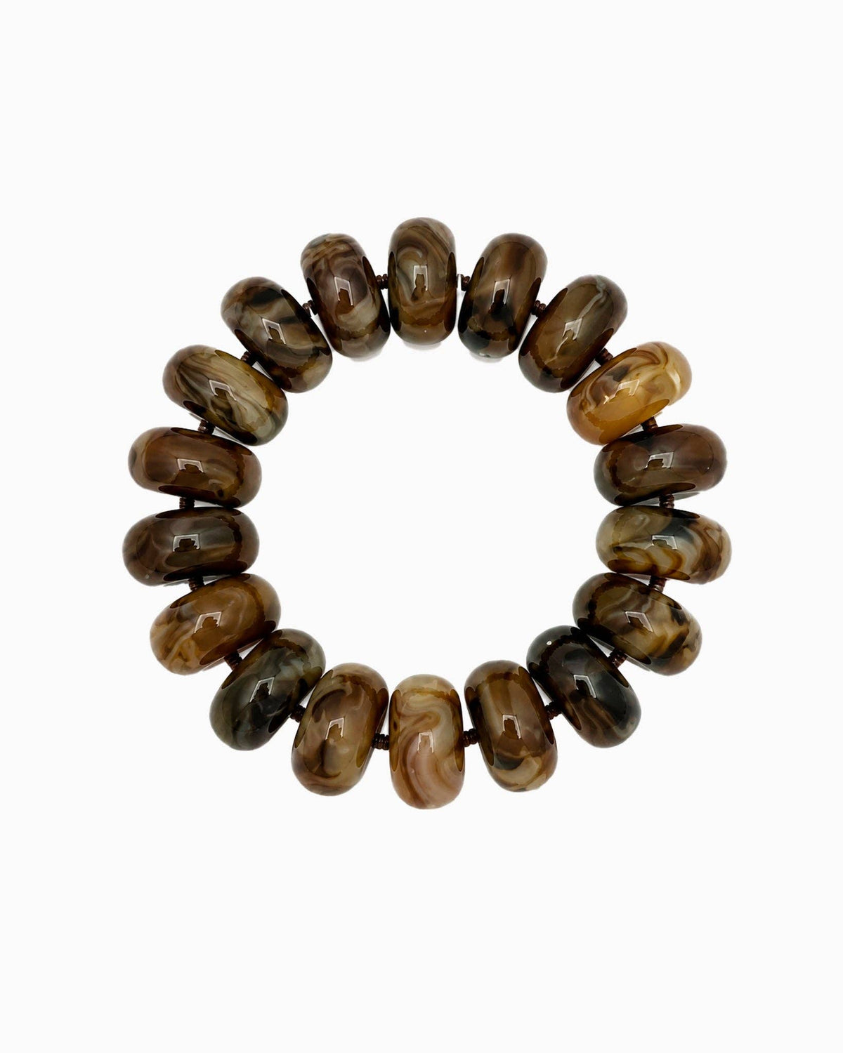 Sessori - Chunky Marble Beaded Stretch Bracelet