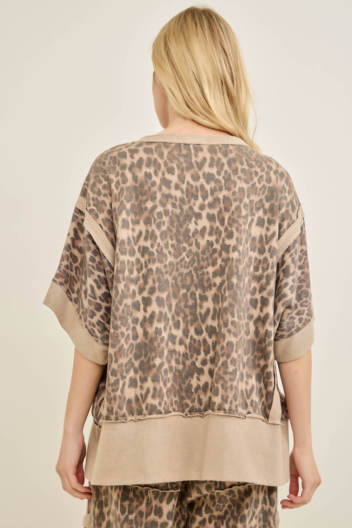 Leopard Terry Crewneck Top