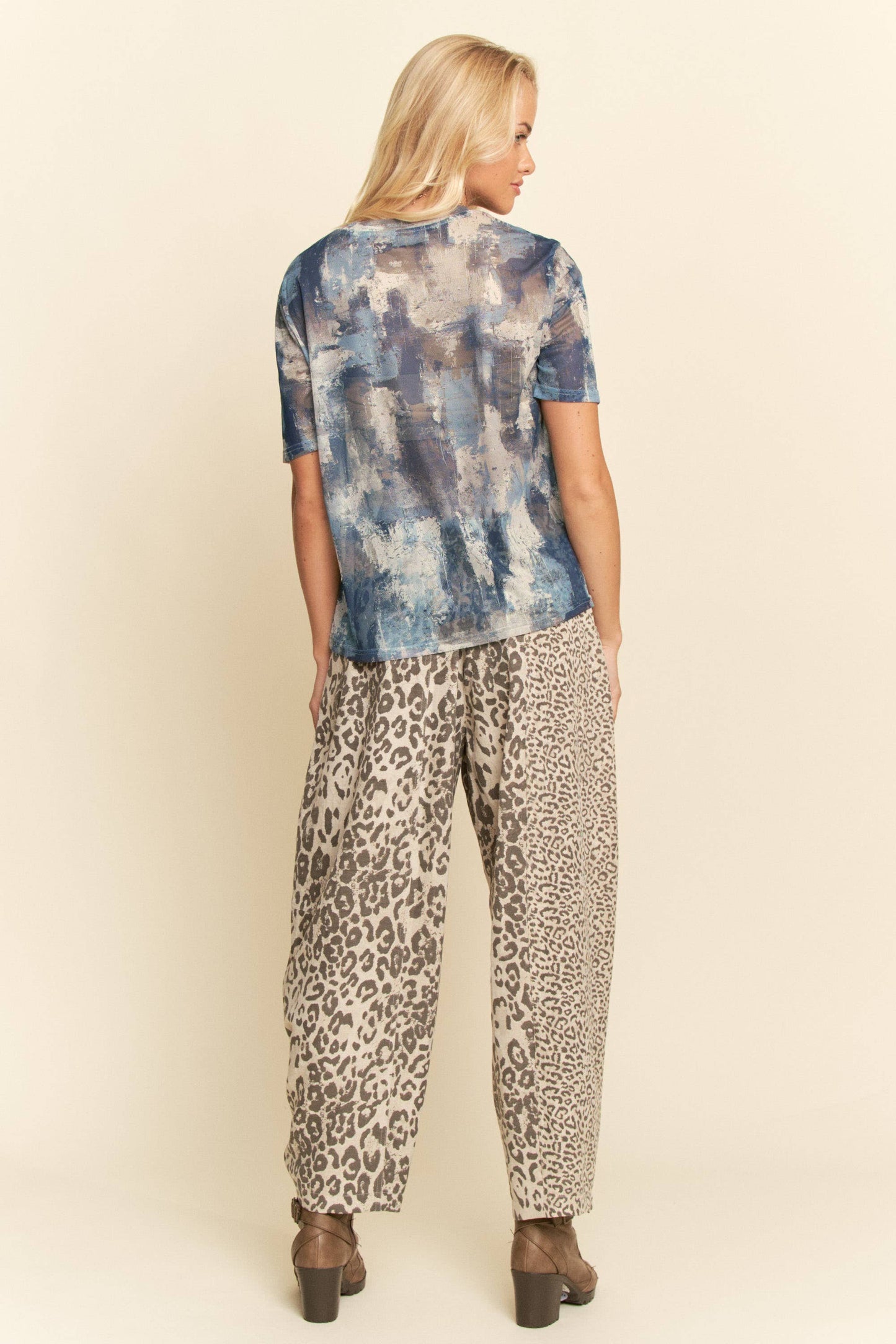 The Leopard Pull on Barrel Pant