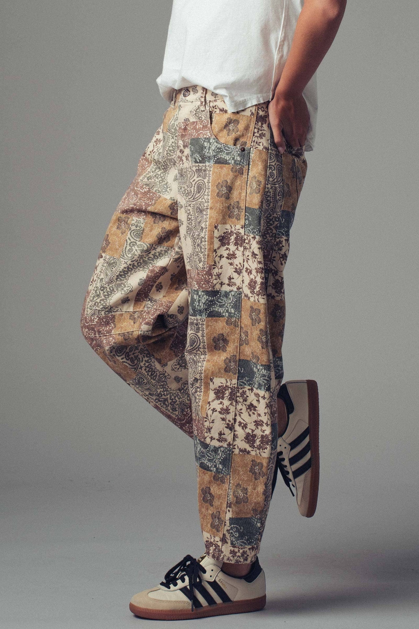 Boho Patchwork Barrel Style Pants