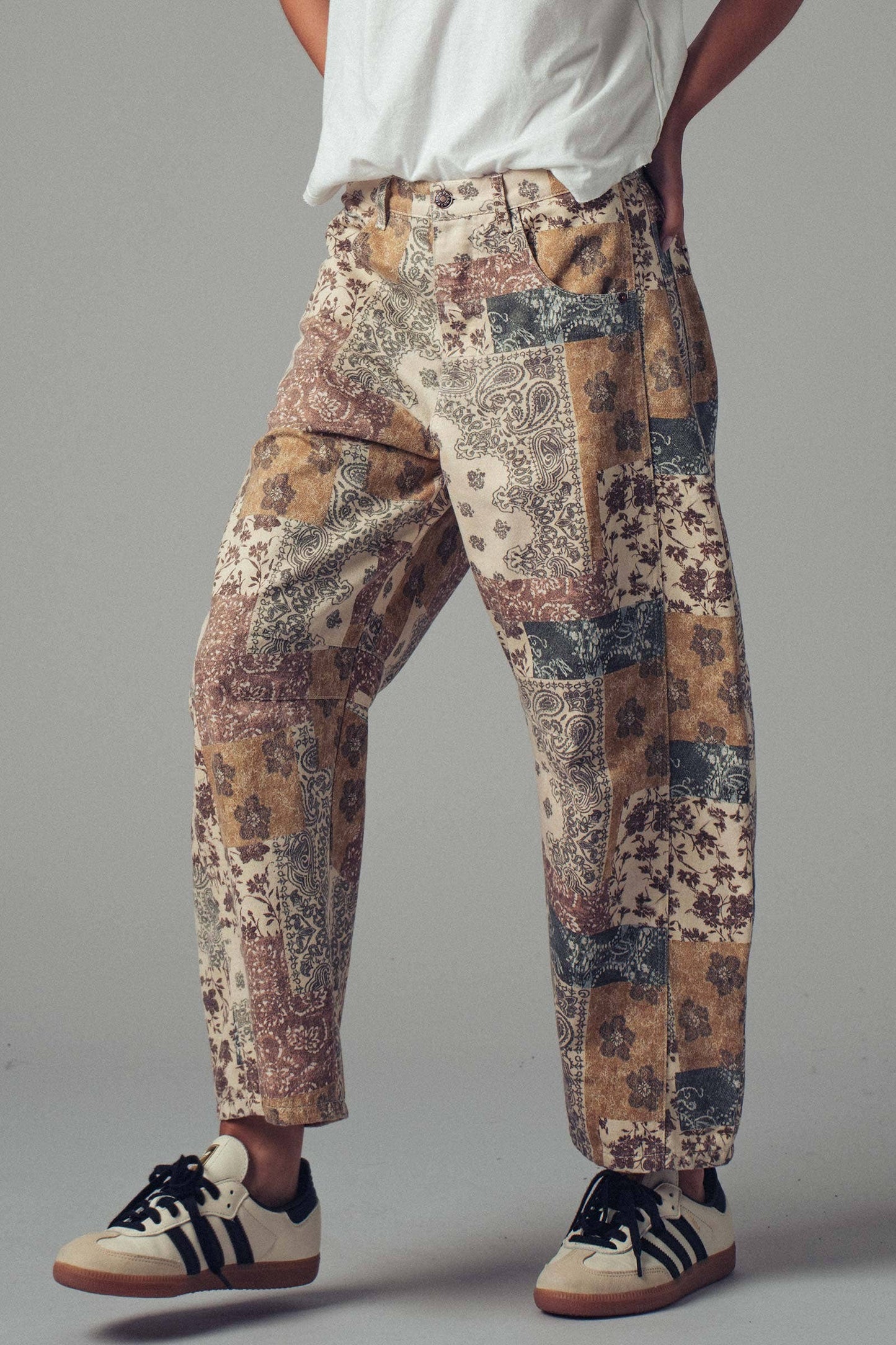 Boho Patchwork Barrel Style Pants
