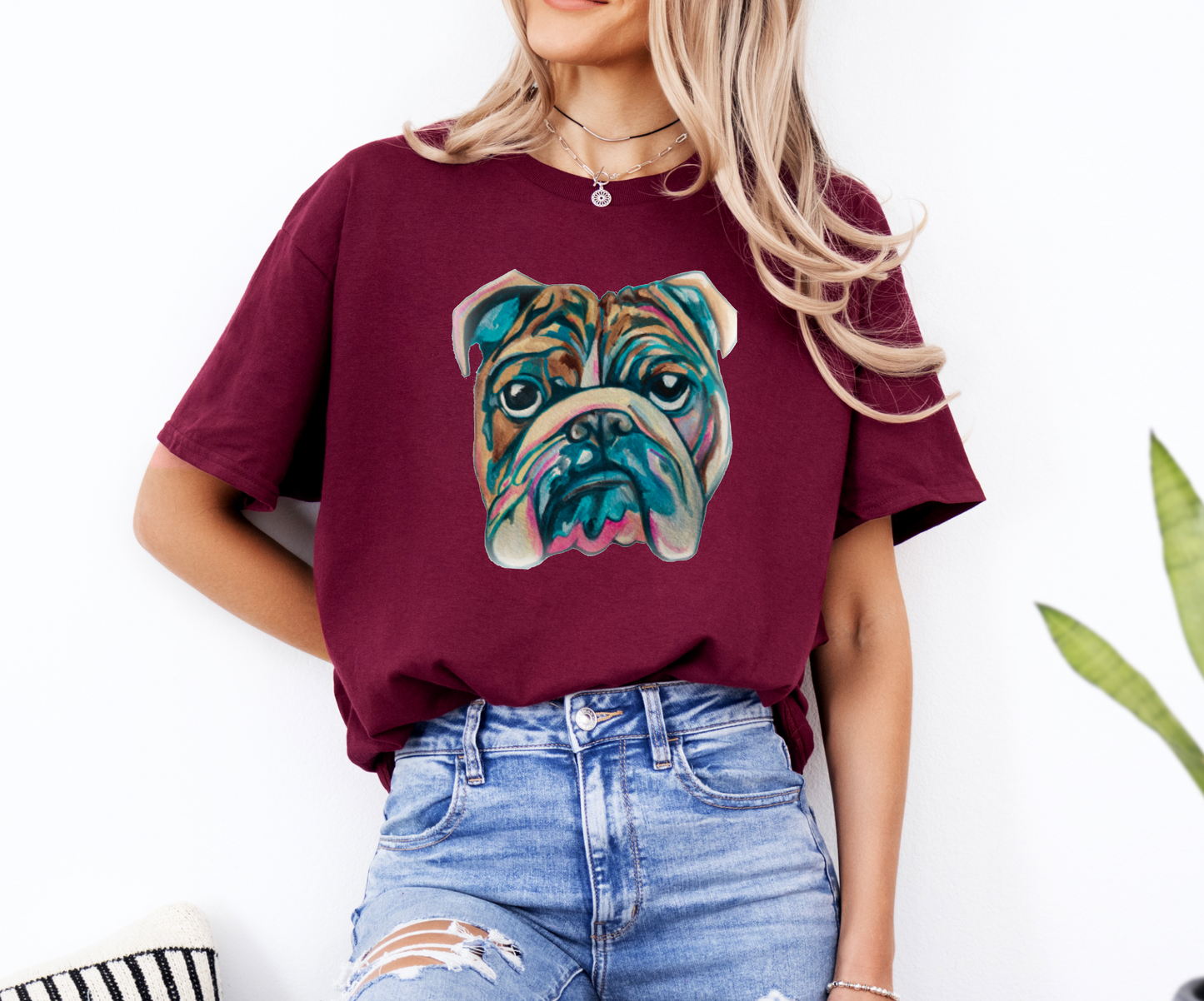 Watercolor Bulldog Graphic Tee