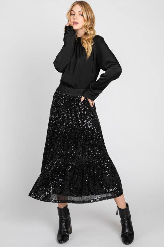 Sequined Midi Skirt