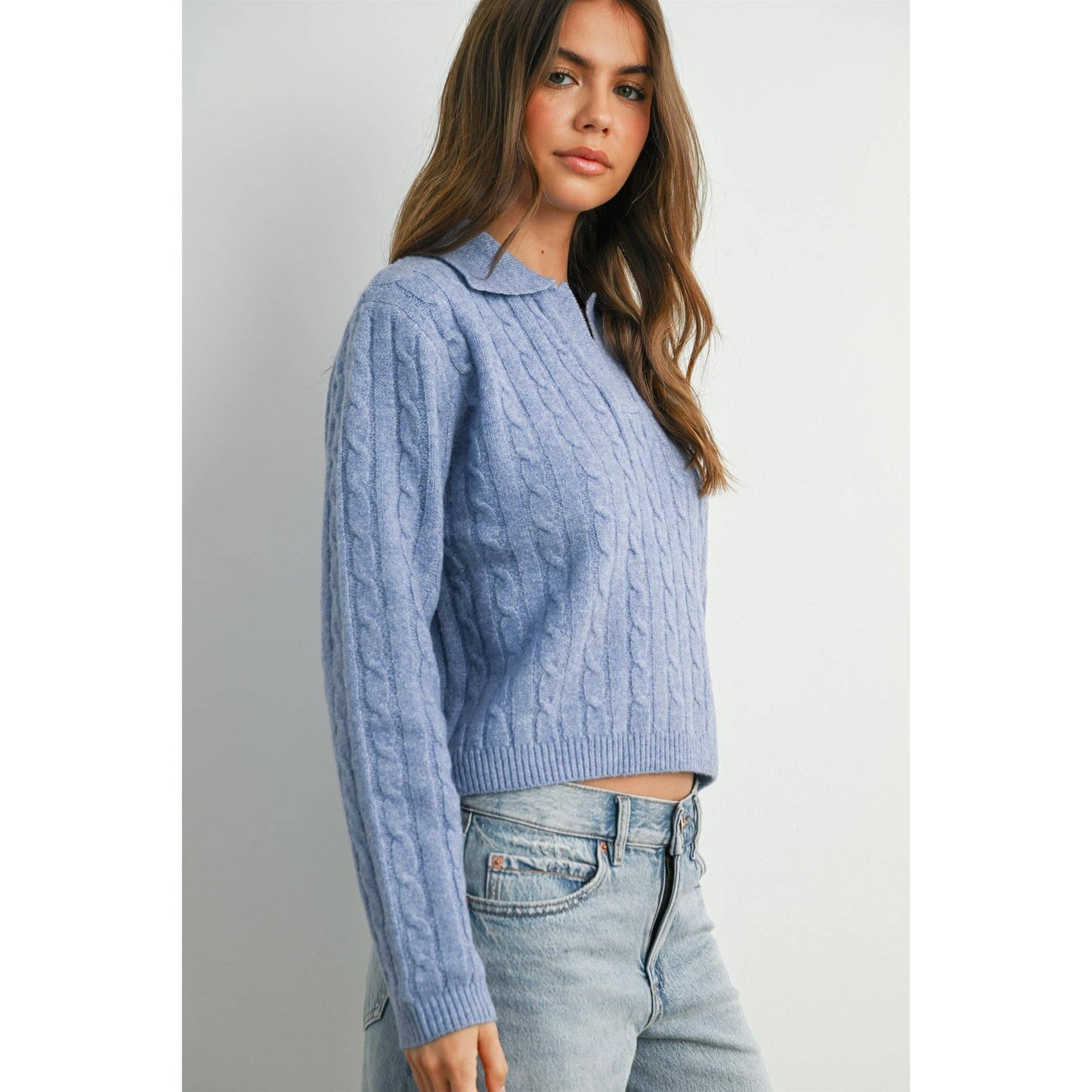 Brook Cable Collared Sweater