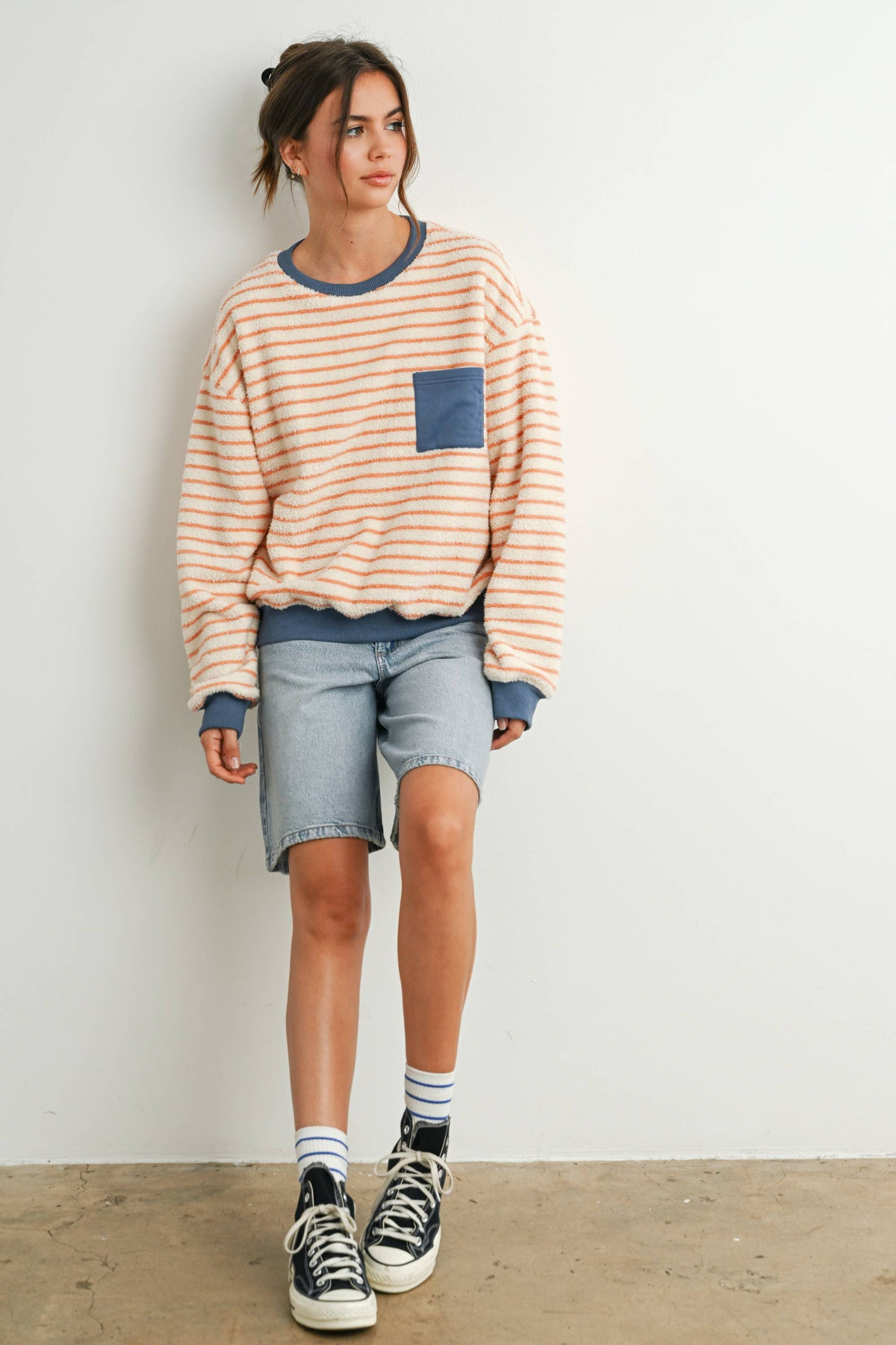 Doni Striped Oversized Crewneck Pullover
