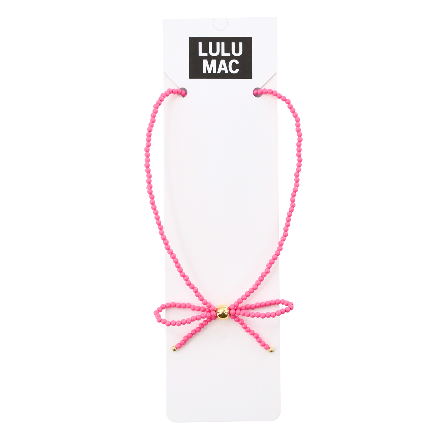 LULU Bow Necklace HOT PINK