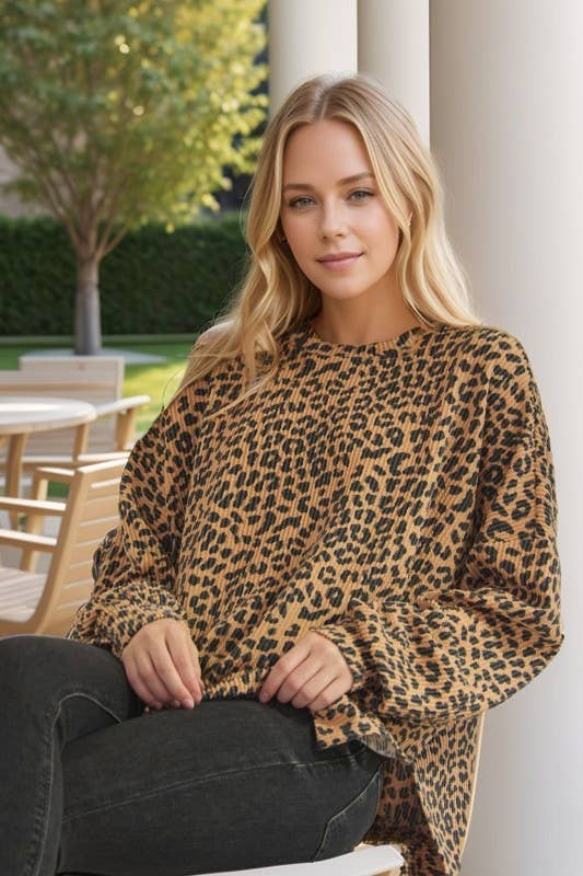 Mariah Animal Print Plus Top