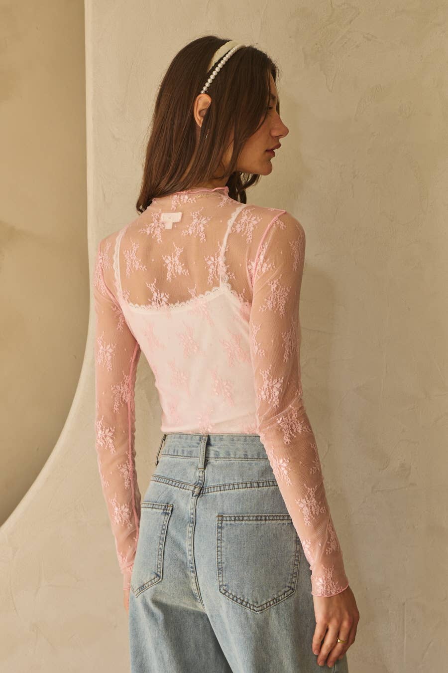 Lace Mock Neck Layering Top