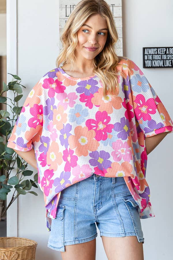 Nikki Oversized Floral Print top