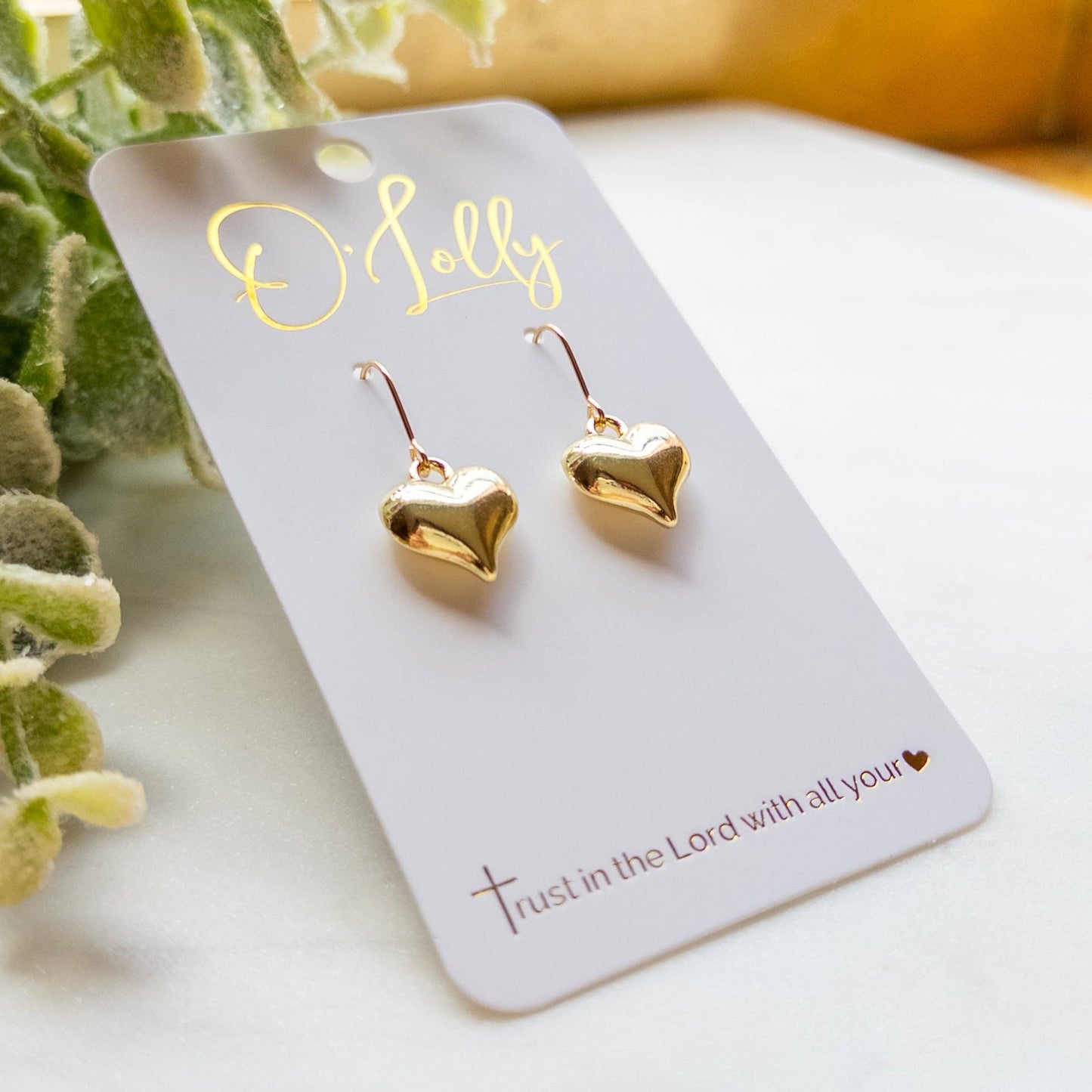 Gold Bubble Heart Earrings