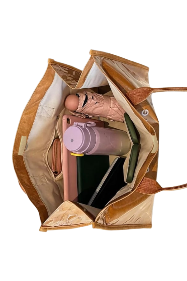 The Chloe Pink Gingham Vinyl Tote Bag