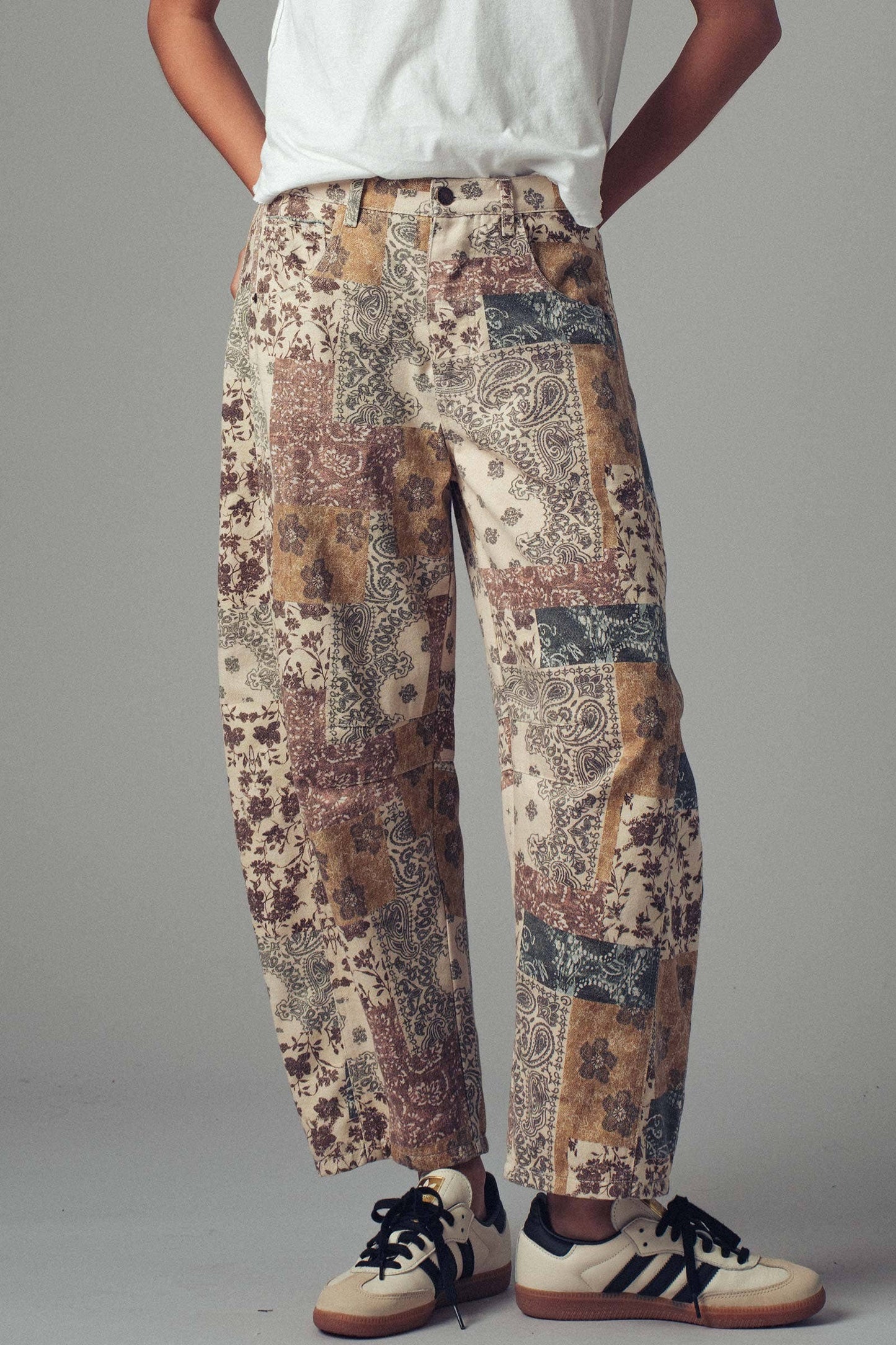 Boho Patchwork Barrel Style Pants