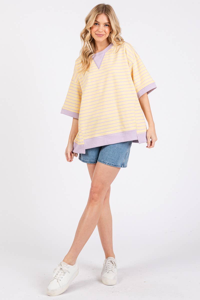 Steph Striped Terry Top