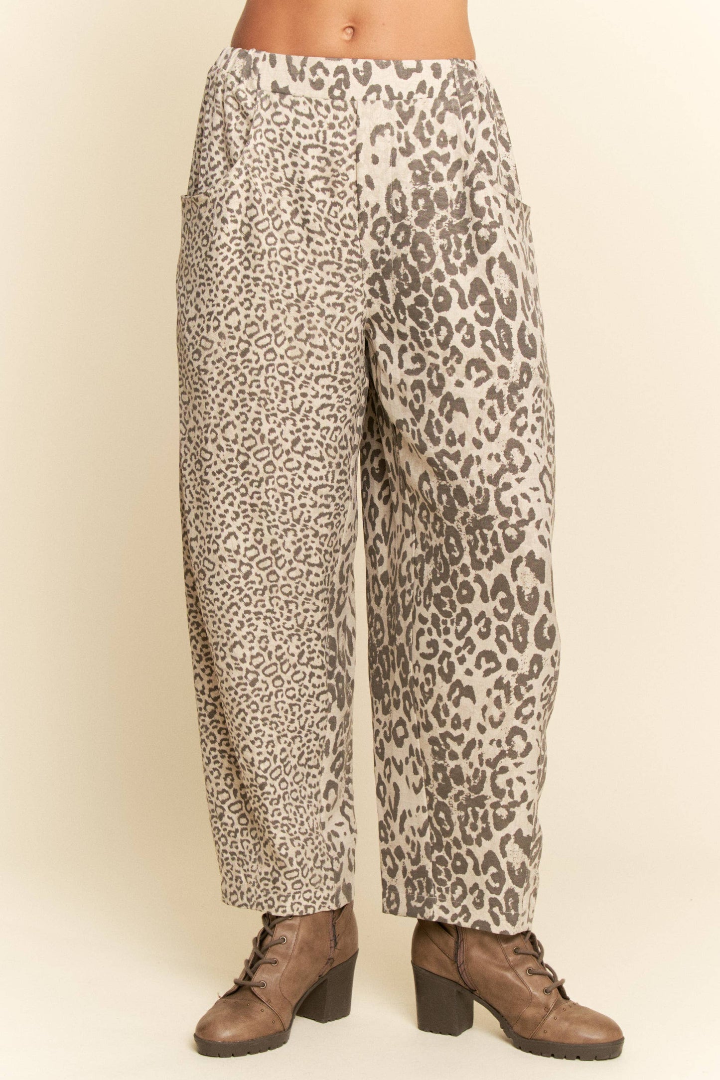 The Leopard Pull on Barrel Pant