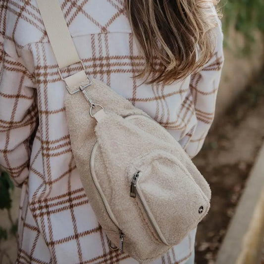 Tan Sherpa SLING BAG - Milly's Boutique