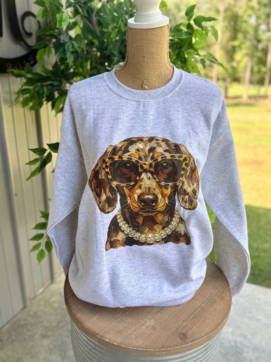 Boujee Dachshund Graphic Sweatshirt
