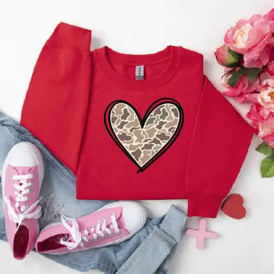 Duck Camo Heart Sweatshirt