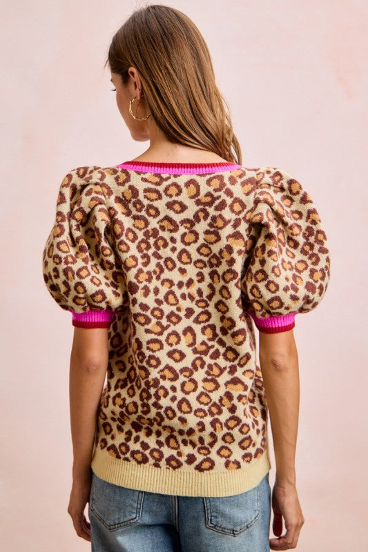 Leopard V Neck Sweater