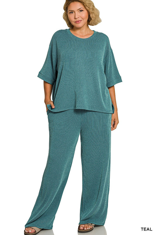 The Ribbed Plus Round Neck Set