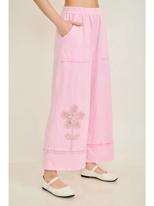 Mineral Washed Flower Garden Pants