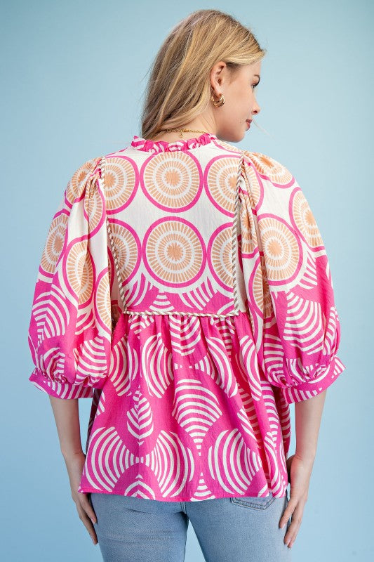 Lilly Printed Plus Top