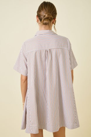 Josie Striped Shirt Swing Dress