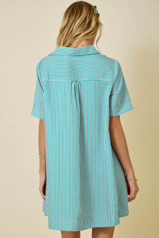 Josie Striped Shirt Swing Dress
