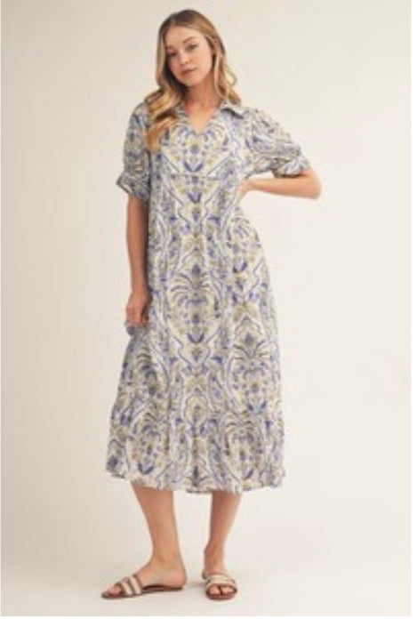 Mandi Baroque Floral Print Midi