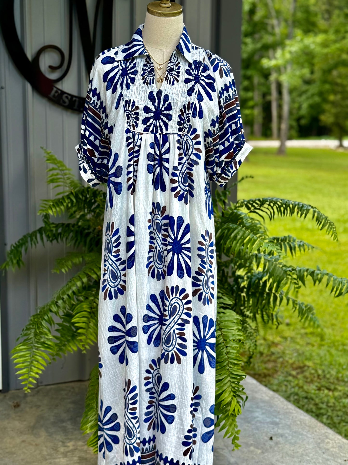 Vanna Smocked Boho Maxi Dress