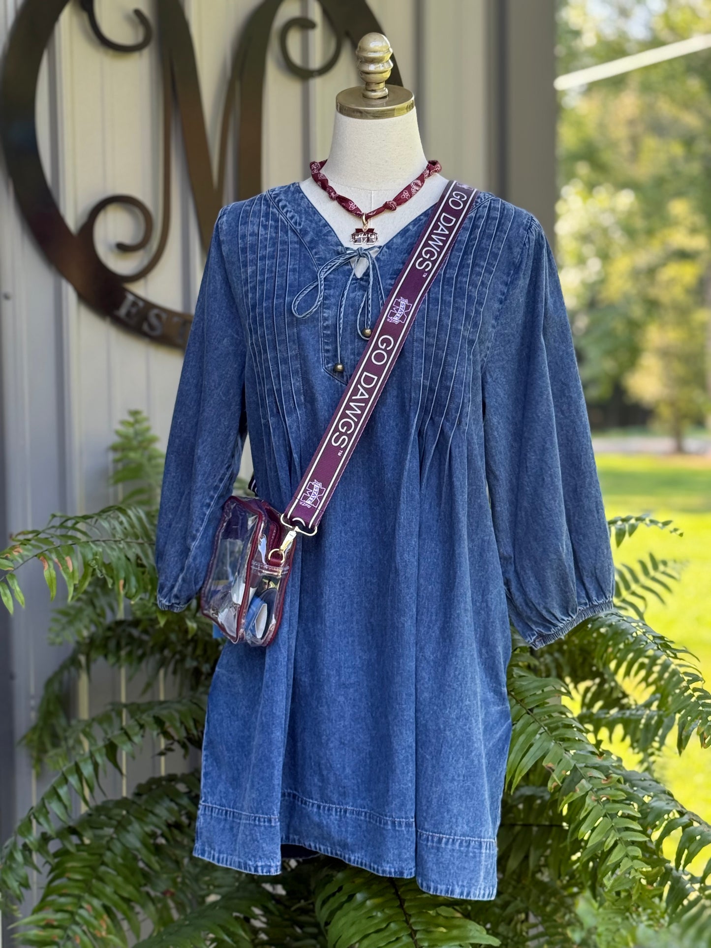 Sara Pleated Denim Dress