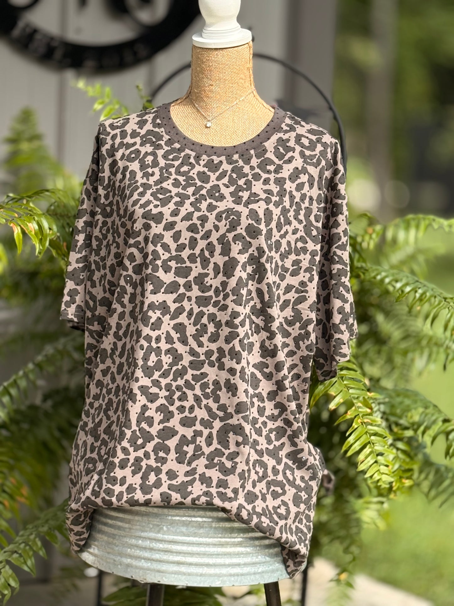 The Wild Rhinestone and Leopard Plus Tee