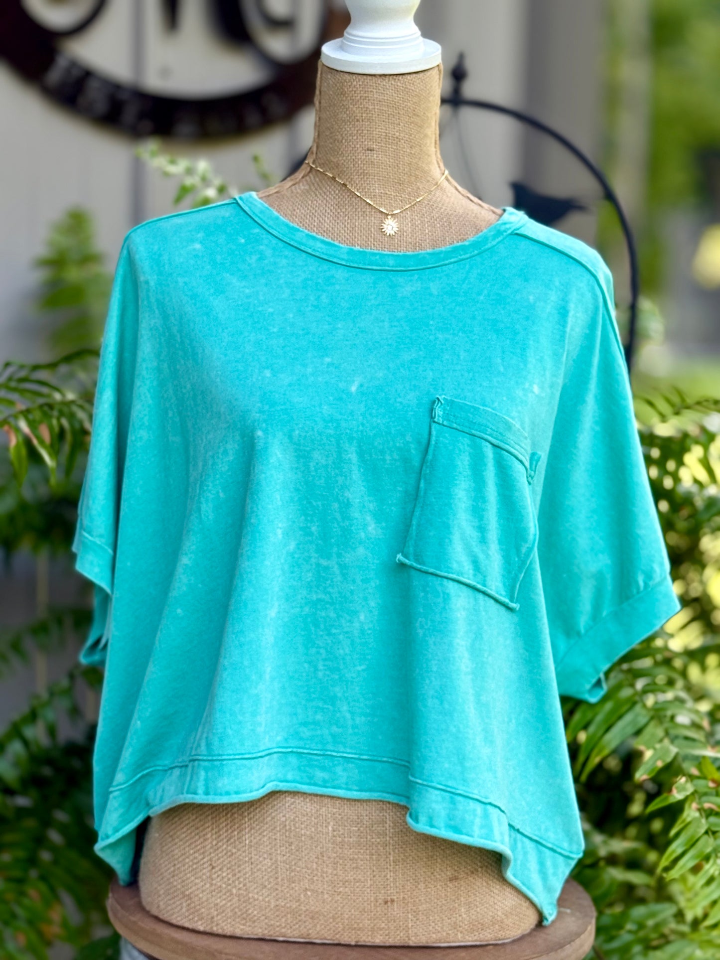 Candy Mineral Washed Oversized Boxy Top