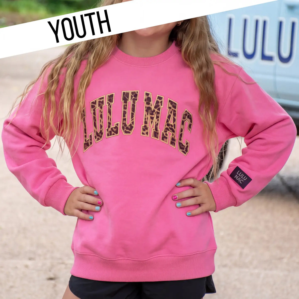 Lulu Mac Leopard Logo Youth Sweatshirt