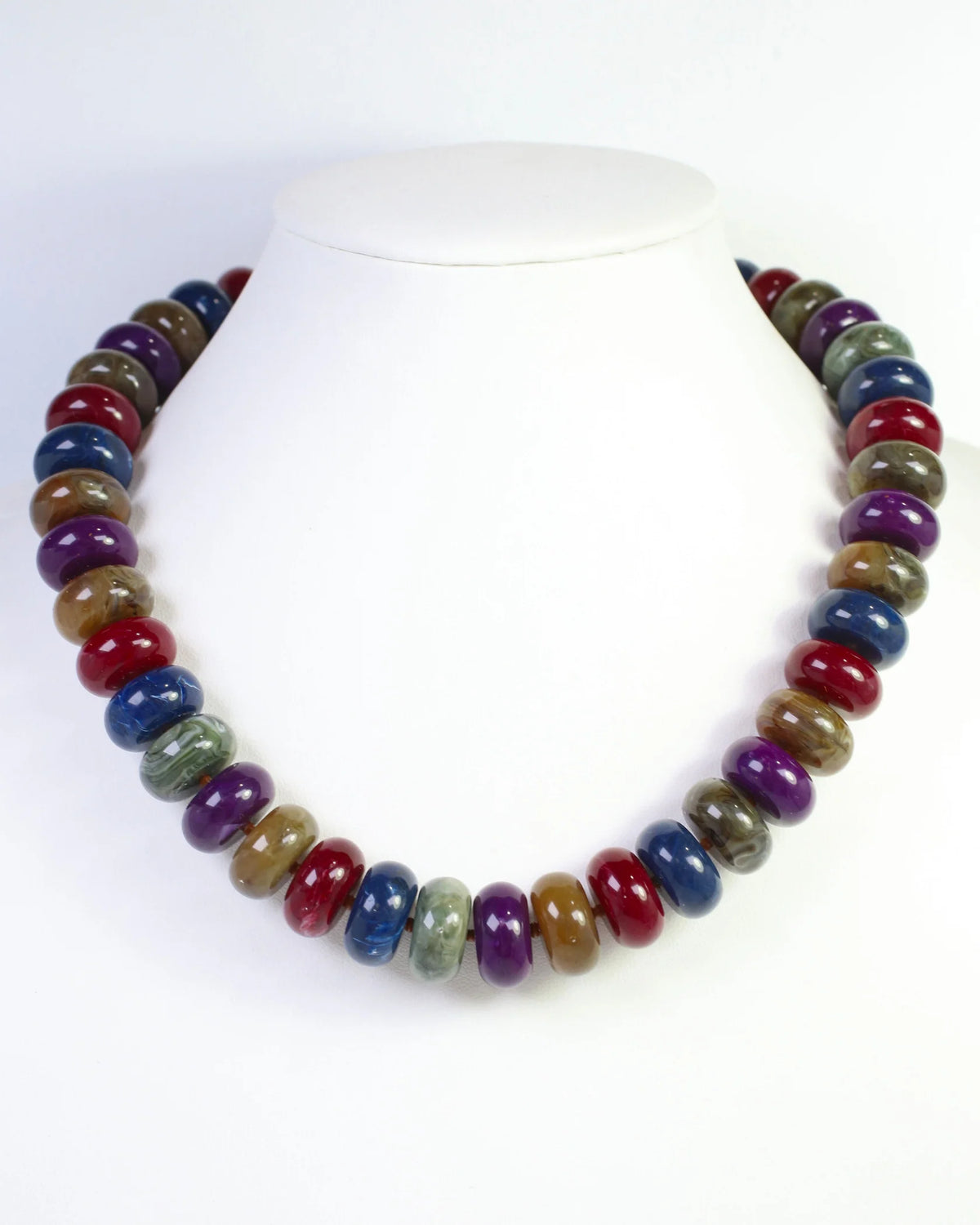 Chunky Marble Seed Bead Statement Necklace