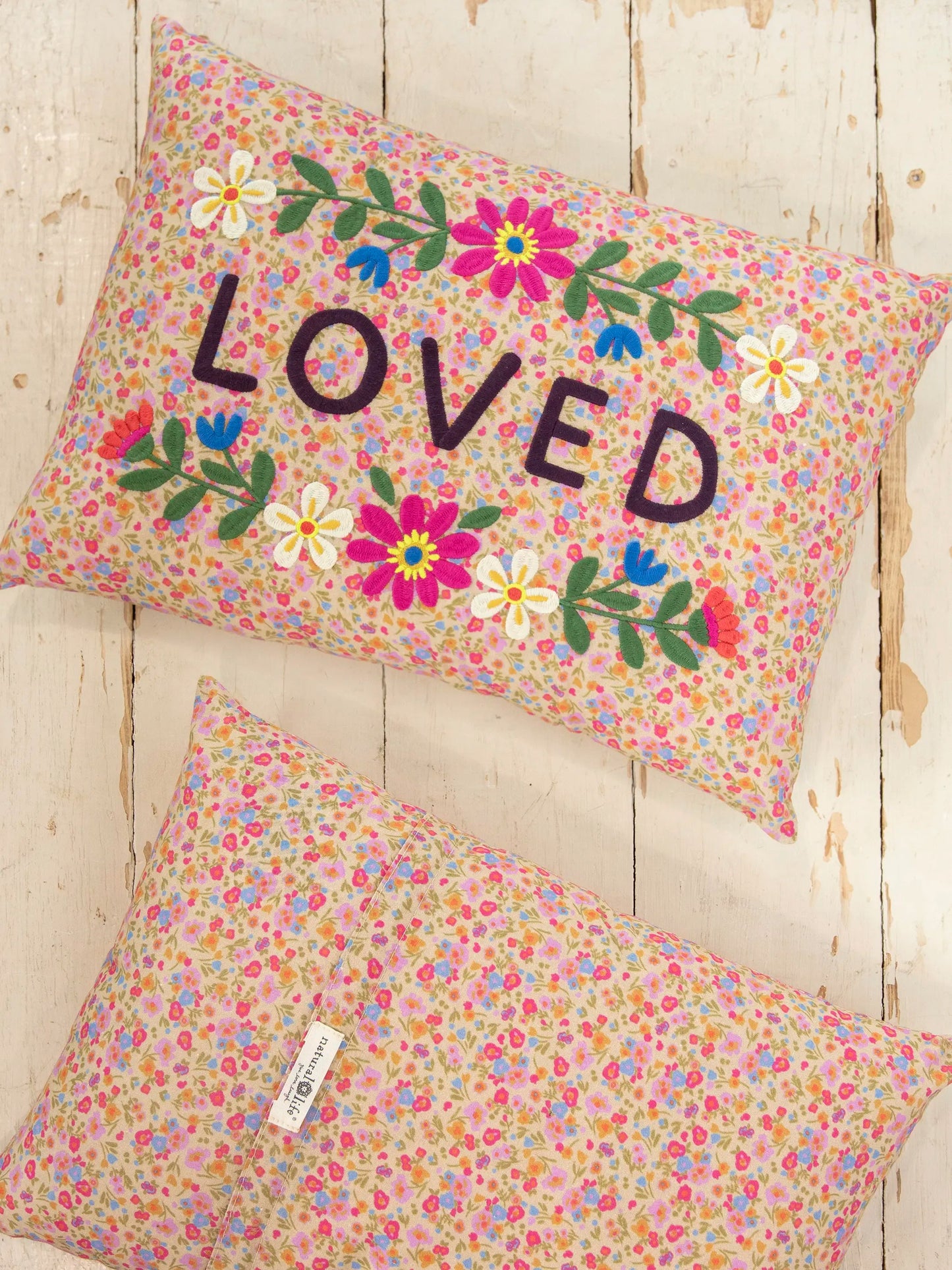 Embroidered Giving Pillow - Loved
