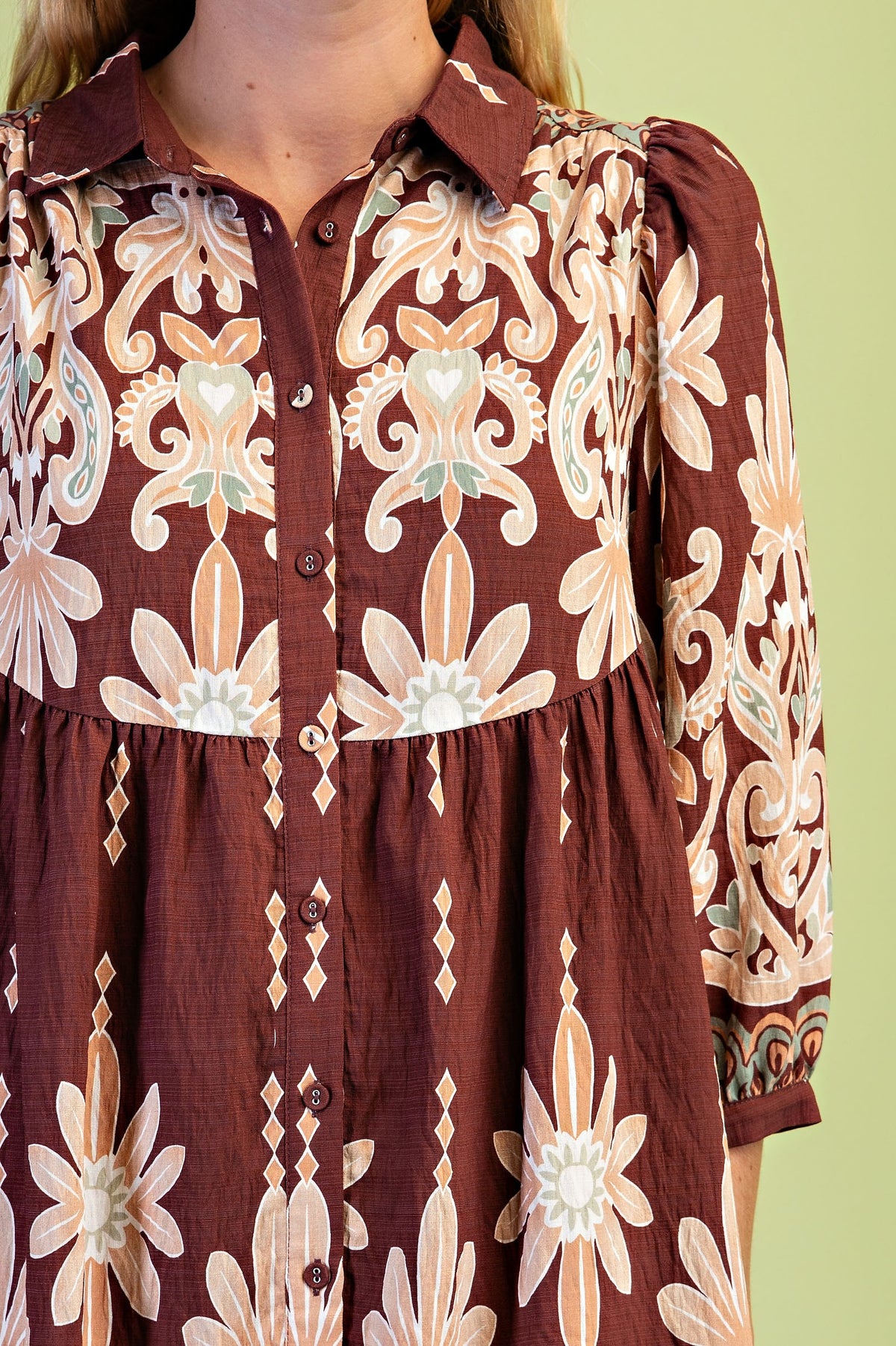 Demi Boho Print Shirt Dress