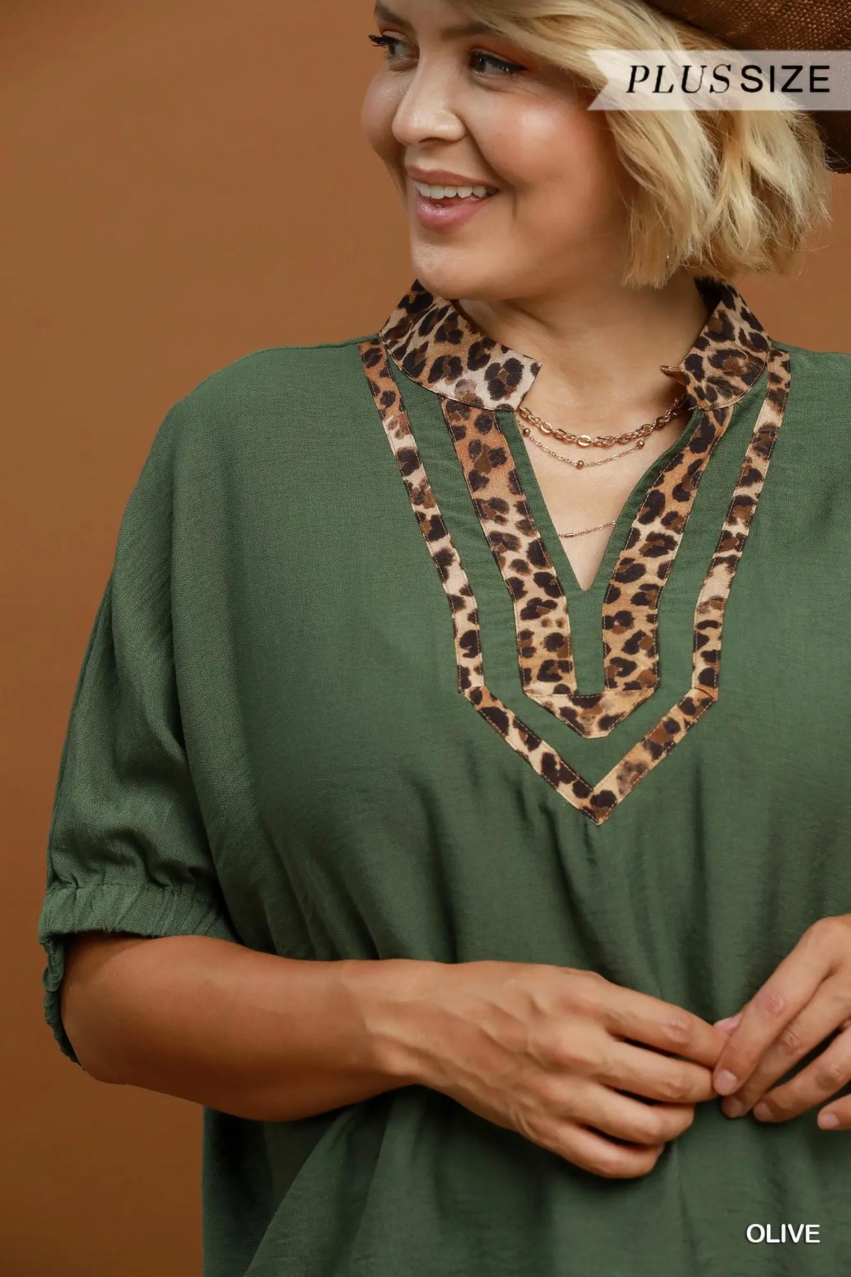 Leopard Print Plus Blouse
