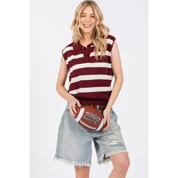 Striped Sleeveless Sweater